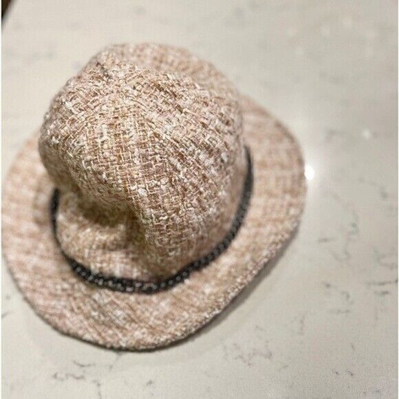 INC Chain Tweed pink Trim Chain Winter Cloche Hat NEW pale pink - Picture 3 of 5